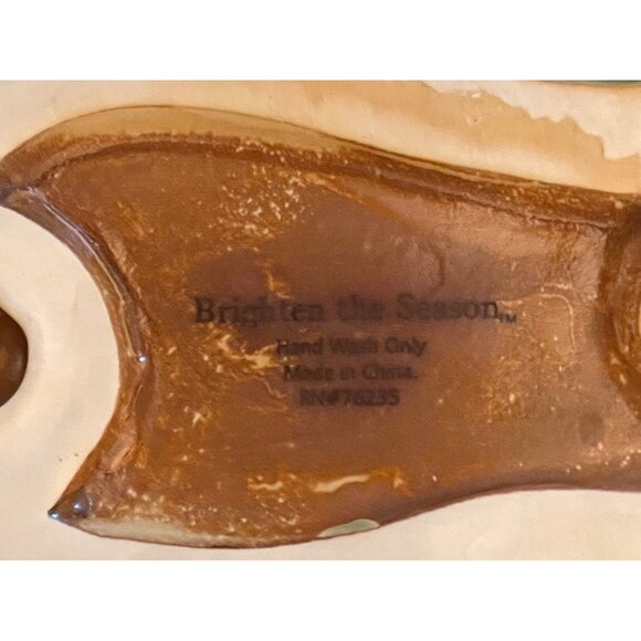 Cardinal Christmas Serving Dish Holly Leaf Relish Tray Candy Nuts Vintage - Picture 10 of 10